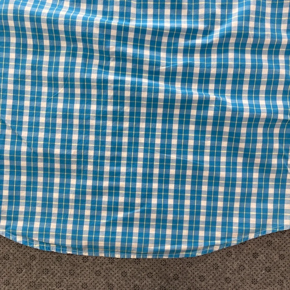 Tommy Bahama Mens Blue Gingham Pima Cotton Long Sleeve Button Down Shirt Large